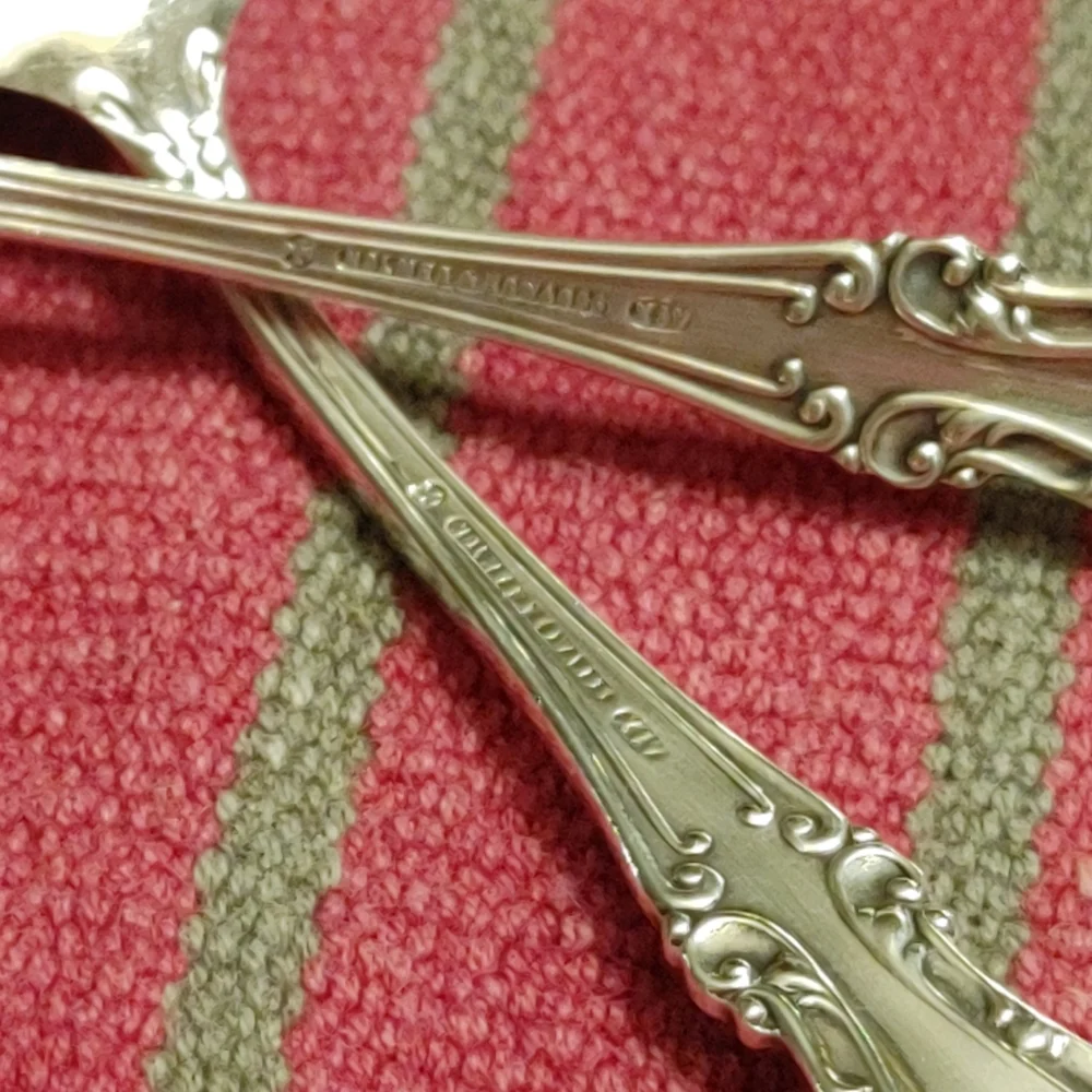 2 Antique Holmes & Edwards XIV Demitasse Spoons Silver Plate